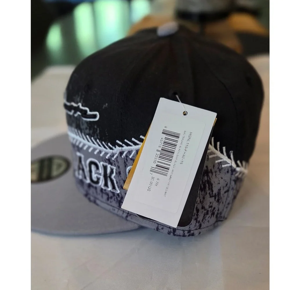 Headgear Classics Fitted Hat Mens 6‎ 7/8 Black Grey New Baltimore Black Sox Cap